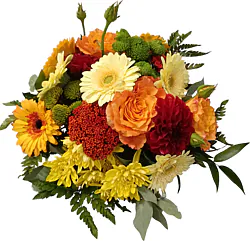 Bouquet of sun roses, gerberas, and mixed flowers. Perfect for any occasion, it stands out for its vibrant combination and natural freshness.